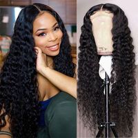 Women's Sweet Party Real Hair Centre Parting Long Curly Hair Wigs main image 2