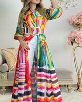 Women's Shirt Dress Fashion Shirt Collar Printing Long Sleeve Colorful Maxi Long Dress Street main image 3