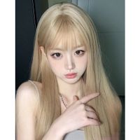 Women's Sweet Holiday Weekend High Temperature Wire Bangs Long Straight Hair Wigs main image 1