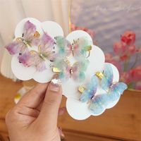 Fairy Style Gradient Color Butterfly Plastic Resin Rhinestone Hair Clip main image 5