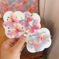 Fairy Style Gradient Color Butterfly Plastic Resin Rhinestone Hair Clip main image 1