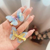 Fairy Style Gradient Color Butterfly Plastic Resin Rhinestone Hair Clip main image 3