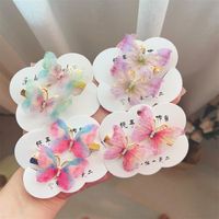 Fairy Style Gradient Color Butterfly Plastic Resin Rhinestone Hair Clip main image 4