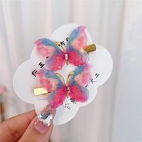 Fairy Style Gradient Color Butterfly Plastic Resin Rhinestone Hair Clip sku image 2
