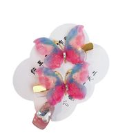 Fairy Style Gradient Color Butterfly Plastic Resin Rhinestone Hair Clip main image 2