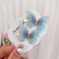 Fairy Style Gradient Color Butterfly Plastic Resin Rhinestone Hair Clip sku image 3