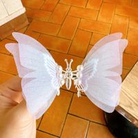 Chinoiserie Tassel Butterfly Imitation Pearl Gauze Hair Clip sku image 7