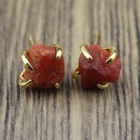 1 Pair Simple Style Irregular Inlay Gem Natural Stone Ear Studs sku image 1