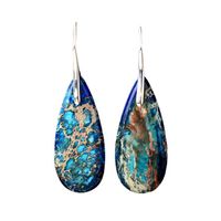 1 Pair Classic Style Water Droplets Patchwork Agate Drop Earrings main image 4