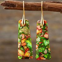 1 Pair Classic Style Water Droplets Patchwork Agate Drop Earrings sku image 18