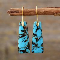 1 Pair Classic Style Water Droplets Patchwork Agate Drop Earrings sku image 19