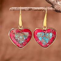 1 Pair Classic Style Water Droplets Patchwork Agate Drop Earrings sku image 23
