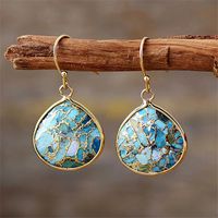 1 Pair Classic Style Water Droplets Patchwork Agate Drop Earrings sku image 21