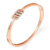 Classic Style Solid Color Stainless Steel Rhinestones Bangle In Bulk main image 4