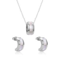 Wholesale French Style C Shape Titanium Steel Plating Earrings Necklace sku image 1