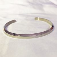 Lady Solid Color Titanium Steel Cuff Bracelets In Bulk main image 4