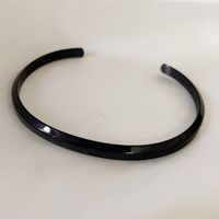 Lady Solid Color Titanium Steel Cuff Bracelets In Bulk main image 3