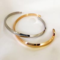 Lady Solid Color Titanium Steel Cuff Bracelets In Bulk main image 1