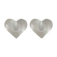 1 Pair Simple Style Heart Shape Patchwork Alloy Ear Studs main image 2