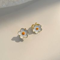 1 Paire Style Simple Fleur Incruster Alliage Perle Boucles D'oreilles sku image 6