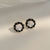1 Paire Style Simple Fleur Incruster Alliage Perle Boucles D'oreilles sku image 12