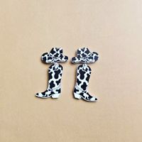 1 Pair Exaggerated Letter Printing Arylic Drop Earrings sku image 2