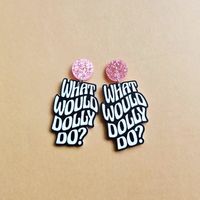 1 Pair Exaggerated Letter Printing Arylic Drop Earrings sku image 1