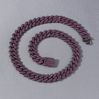 Hip-hop Solid Color Alloy Inlay Rhinestones Men's Bracelets Necklace main image 4