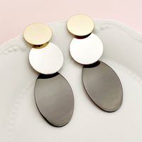 1 Pair Casual Retro Artistic Oval Tassel Plating 304 Stainless Steel 14K Gold Plated Drop Earrings main image 1