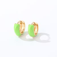 1 Pair Casual Sweet Simple Style Round Enamel Copper K Gold Plated Hoop Earrings main image 2