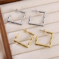 1 Pair Simple Style Solid Color Plating Stainless Steel 18k Gold Plated Earrings main image 1