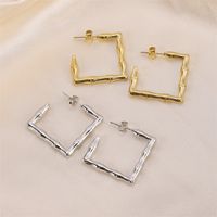 1 Pair Simple Style Solid Color Plating Stainless Steel 18k Gold Plated Earrings main image 4