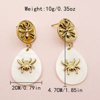1 Pair Nordic Style Classical Spider Plating 304 Stainless Steel Shell 14K Gold Plated Drop Earrings main image 2