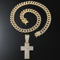Hip-hop Cross Alloy Inlay Rhinestones Men's Pendant Necklace main image 1