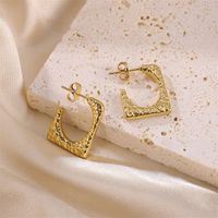1 Pair Simple Style Square Plating Stainless Steel 18k Gold Plated Ear Studs main image 3