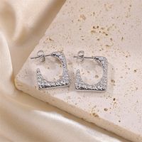 1 Pair Simple Style Square Plating Stainless Steel 18k Gold Plated Ear Studs main image 2
