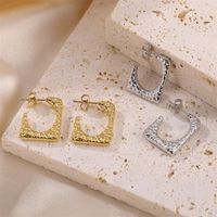 1 Pair Simple Style Square Plating Stainless Steel 18k Gold Plated Ear Studs main image 5