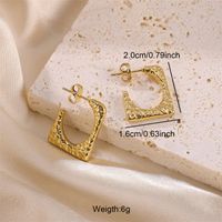 1 Pair Simple Style Square Plating Stainless Steel 18k Gold Plated Ear Studs sku image 2