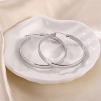 1 Pair Baroque Style Simple Style Round Polishing Plating Stainless Steel 18k Gold Plated Hoop Earrings main image 2