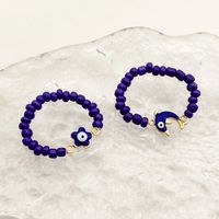 Beach Devil's Eye Heart Shape Gold Plated Stainless Steel Seed Bead Wholesale Charm Rings main image 6