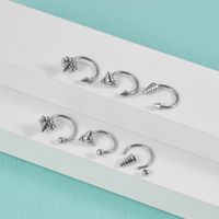 Casual Simple Style Solid Color Stainless Steel Plating Silver Plated Lip Stud main image 5