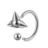 Casual Simple Style Solid Color Stainless Steel Plating Silver Plated Lip Stud main image 2