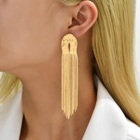 1 Pair Simple Style Solid Color Alloy Tassel Women's Earrings main image 1