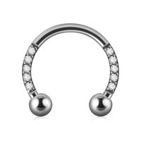 Vacation U Shape Stainless Steel Plating Zircon Nose Ring main image 2