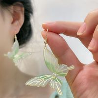 1 Pair Elegant Lady Korean Style Butterfly Resin Drop Earrings main image 3