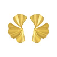 1 Pair Luxurious Leaves Plating Alloy Gold Plated Ear Studs sku image 1