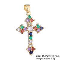 Casual Elegant Classic Style Cross Copper Plating Inlay Zircon 18k Gold Plated White Gold Plated Charms sku image 2