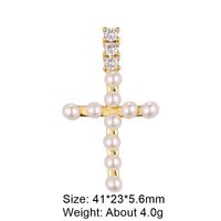 Casual Elegant Classic Style Cross Copper Plating Inlay Zircon 18k Gold Plated White Gold Plated Charms sku image 22