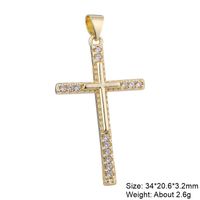 Casual Elegant Classic Style Cross Copper Plating Inlay Zircon 18k Gold Plated White Gold Plated Charms sku image 4