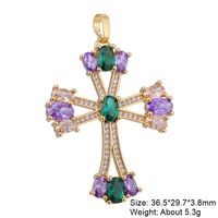 Casual Elegant Classic Style Cross Copper Plating Inlay Zircon 18k Gold Plated White Gold Plated Charms sku image 24
